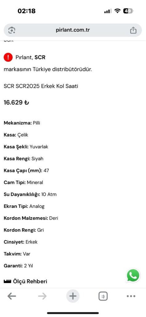 SCR 2025 201703 seri orjinal saat sıfır - 9