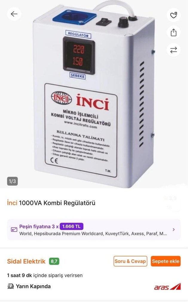 KOMBİ VOLTAJ REGÜLATÖRÜ - 2