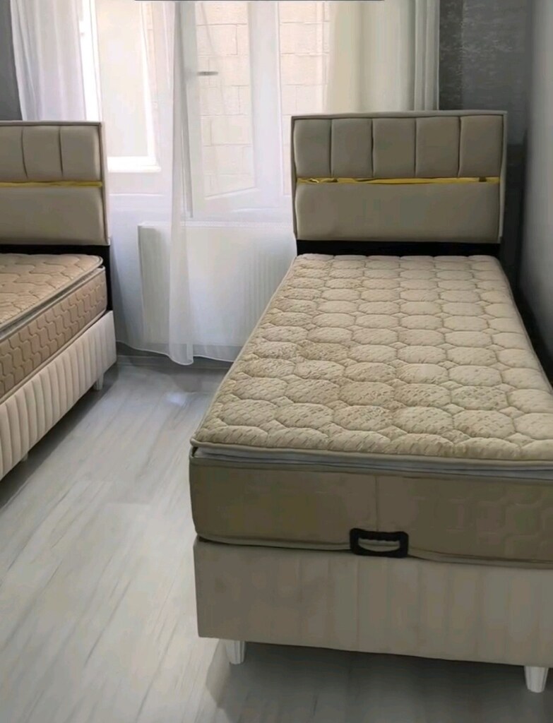 tek kişilik baza başlık +pedli yatak - 3