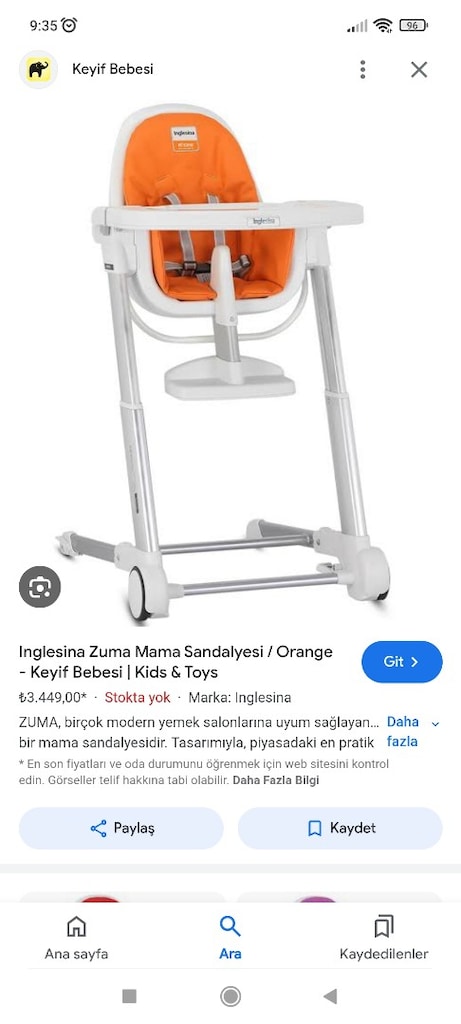 İnglesina Zuma Mama Sandalyesi
