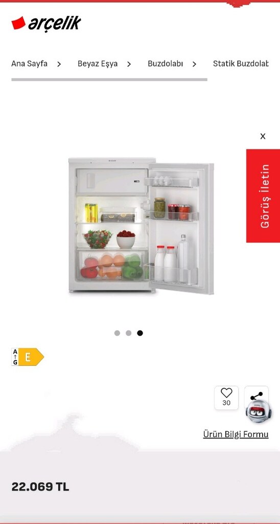Arçelik mini buzdolabı sıfır ayarında - 2