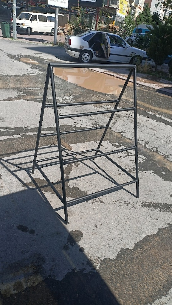 Dükkan Önü Reklam Tabelası 80×120 cm Çift Taraflı Metal Şase - 3