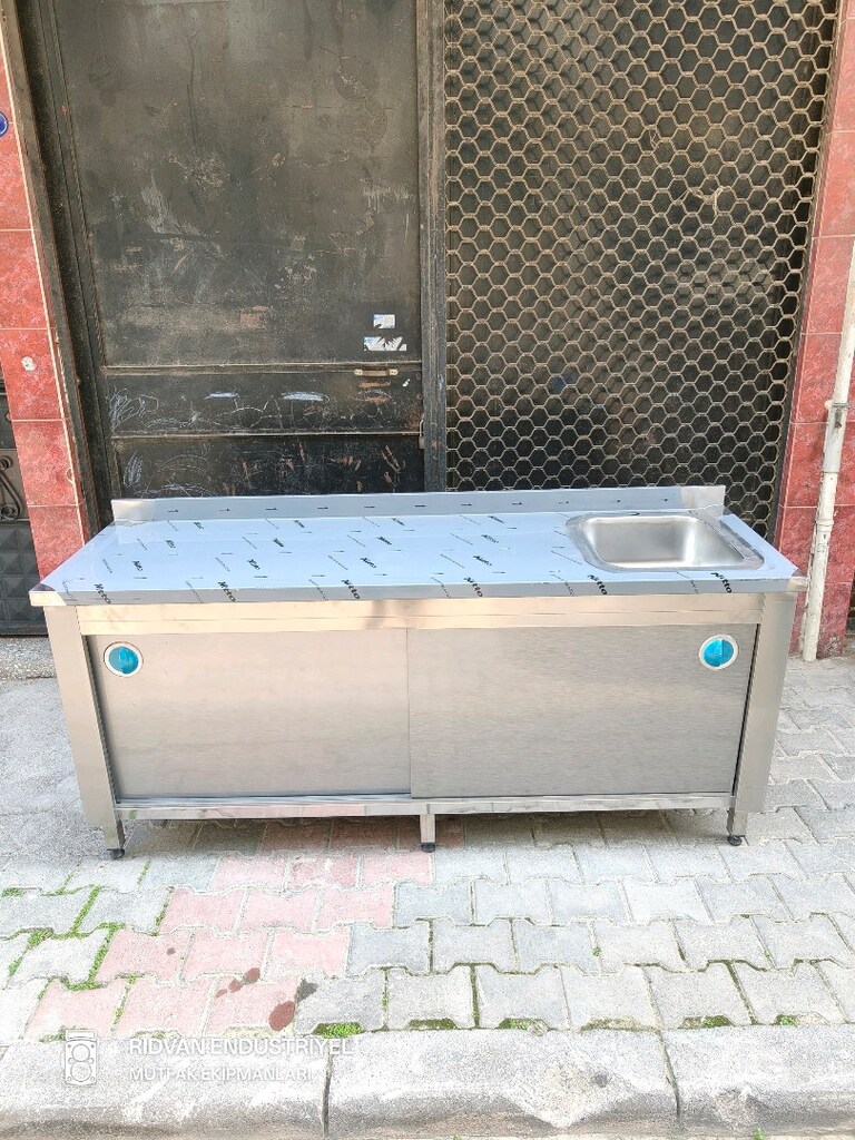 krom evye paslanmaz bulaşık yıkama lavabosu hazır mutfak eviye tezgah - 10