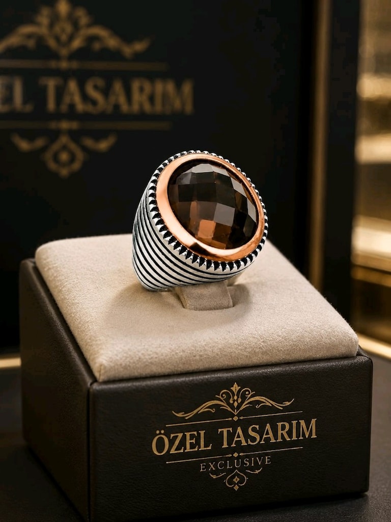 925 Ayar Zültanit Taşlı Gümüş Yüzük - 3