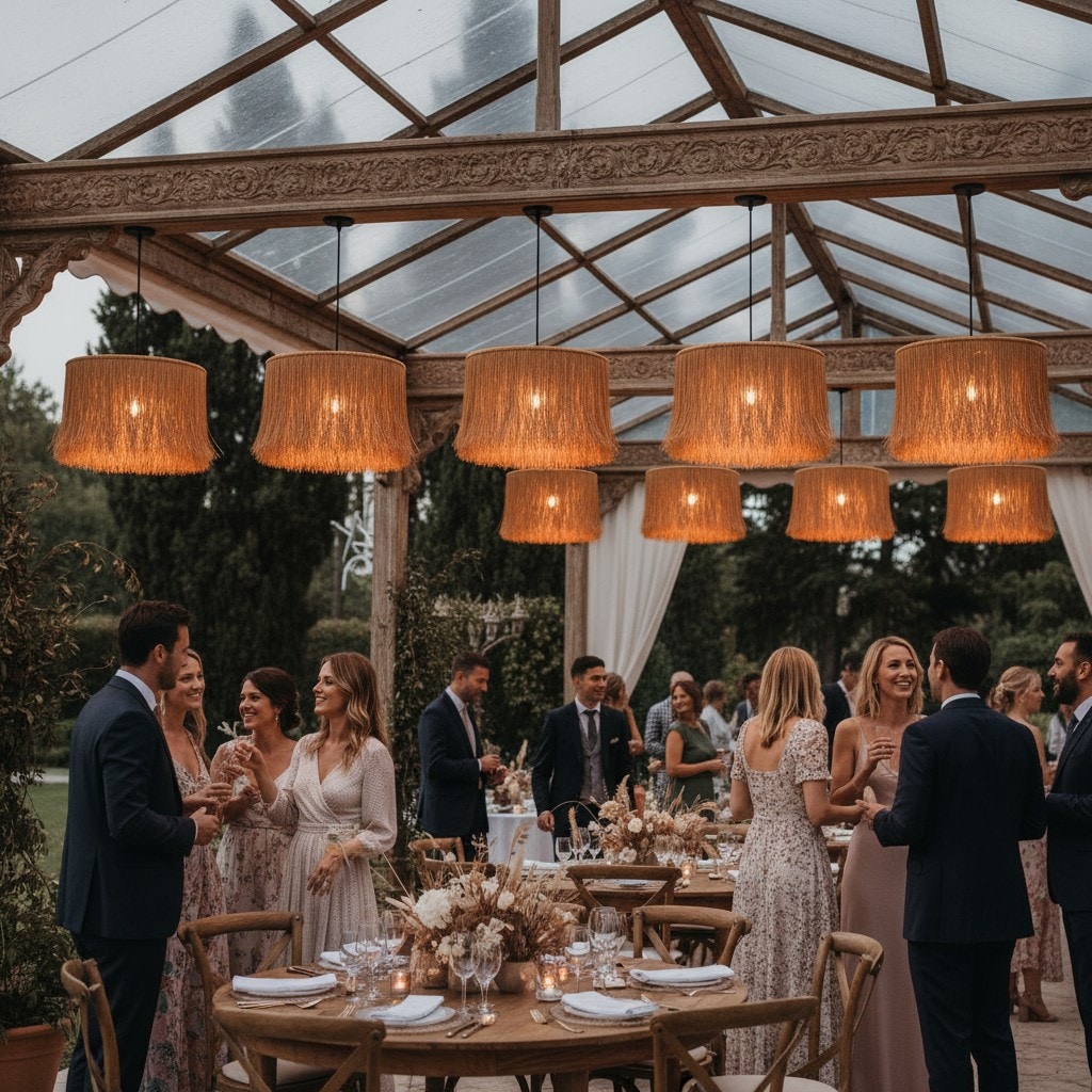BOHO El Yapımı Saçaklı Sarkıt Avize 35 cm - 9