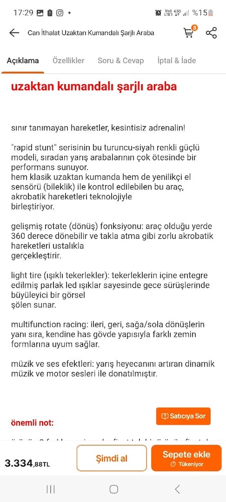 uzaktan kumandalı şarjlı araba - 3
