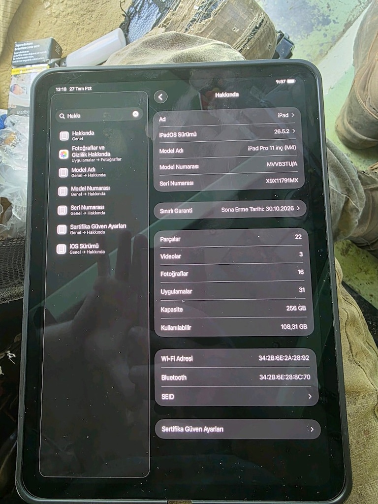 10.30.2026 sonuna kadar Granatili Ipad Pro M4 Tablet çiziksiz hatasız - 3