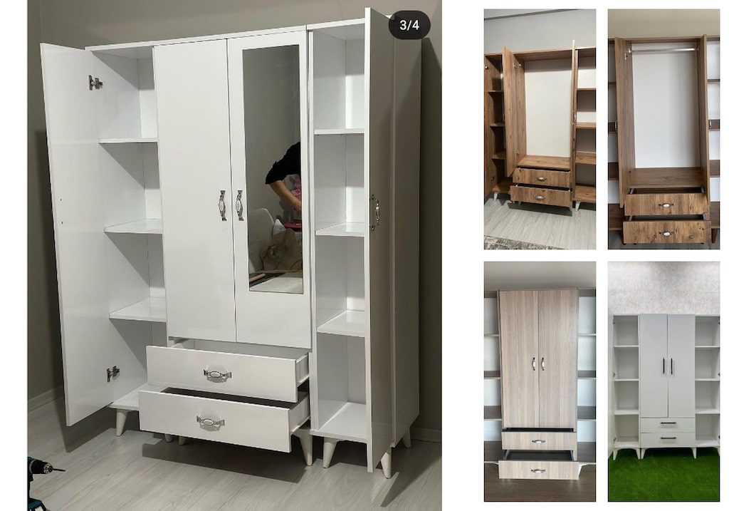 4 kapaklı elbise dolabı ewljzkifnk - 5