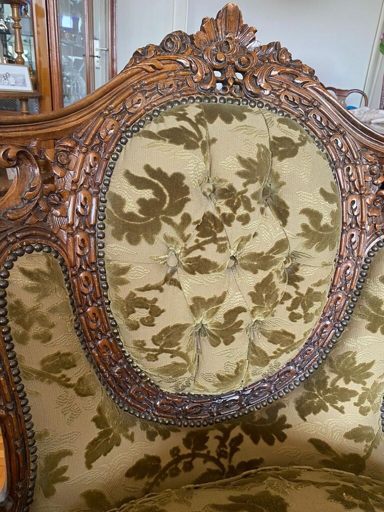 El Oyması Masif Ceviz İtalyan Koltuk Takımı - 4