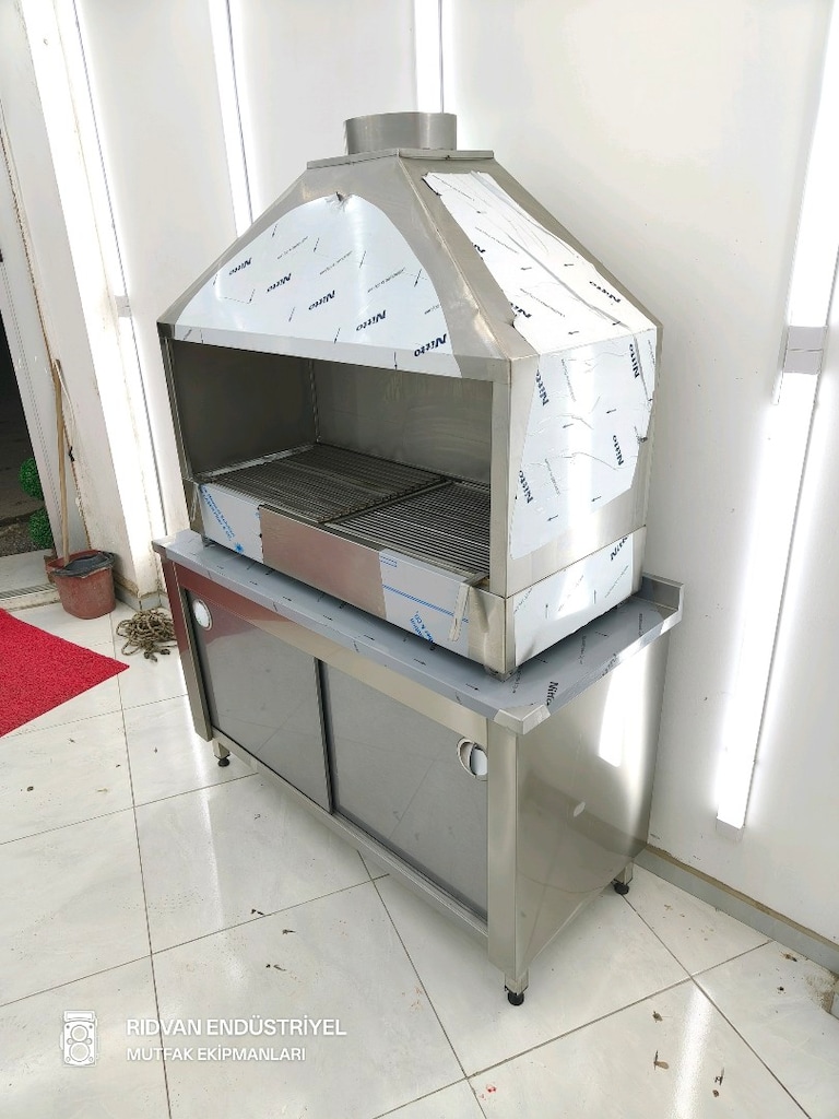 ocakbaşı mangal kömürlü ızgara ocak barbekü krom tezgah krom mangal - 2