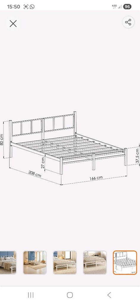Unimet Titan Çift Kişilik Metal Karyola 160×200 - 5