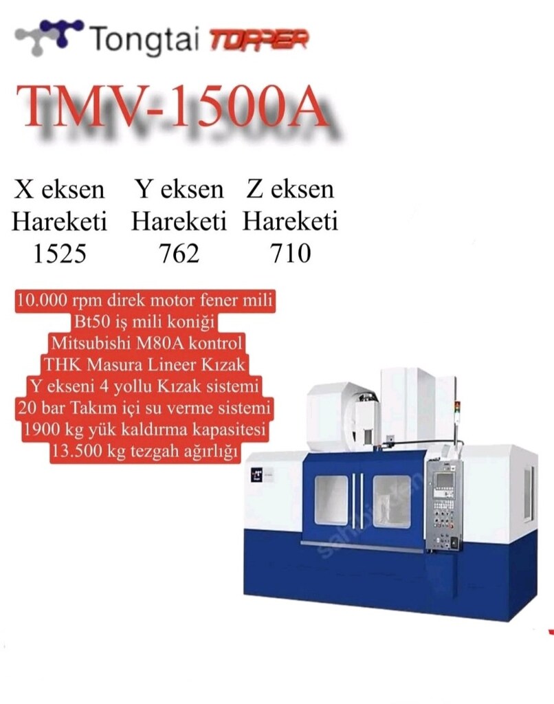 İLK SAHİBİNDEN ATÖLYEDEN SATILIK Tayvan Tongtai Topper TMV1500A - 2010 - 2
