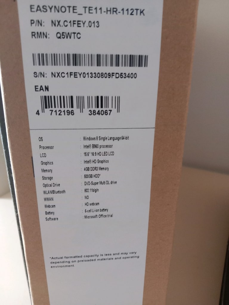 Packard bell Sorunsuz Tamir görmemiş Bataryası yenigibi 4 GB DDR3MEMOR - 8
