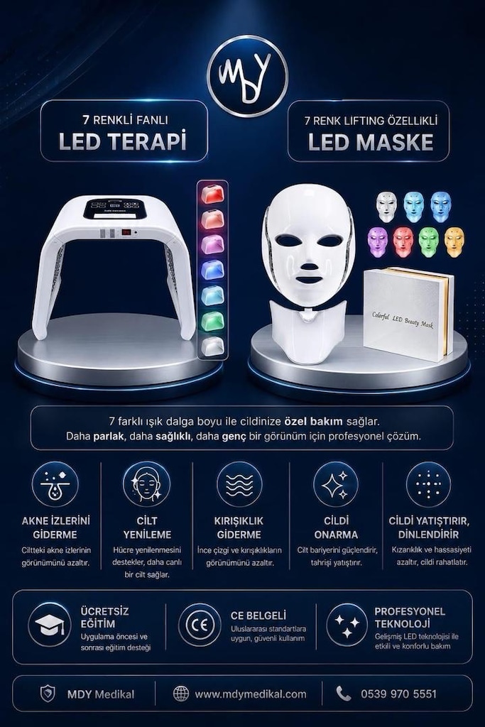 7 RENK LİFTİNG ÖZELİKLİ BOYUNLUKLU LED MASKE - 3