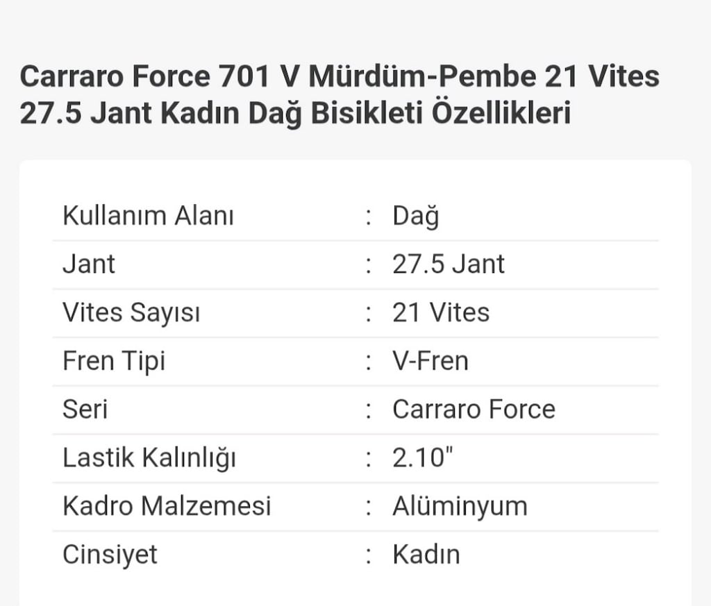 SAHİBİNDEN CARRARO FORCE 701 BİSİKLET SATILIKTIR... - 6