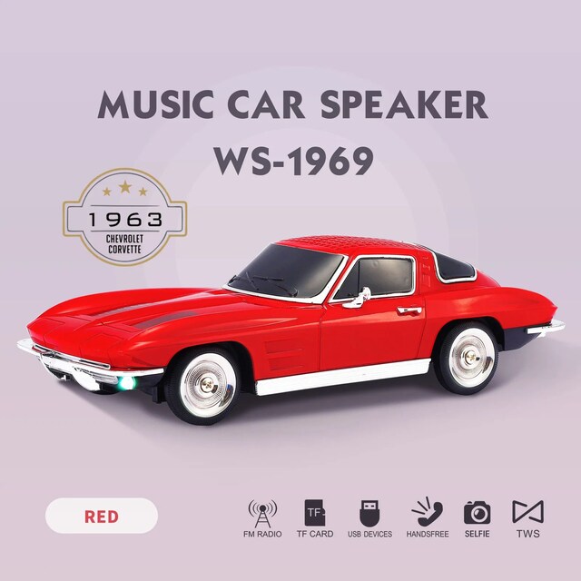 Corvette Klasik Araba Bluetooth Hoparlör SD Kart USB FM