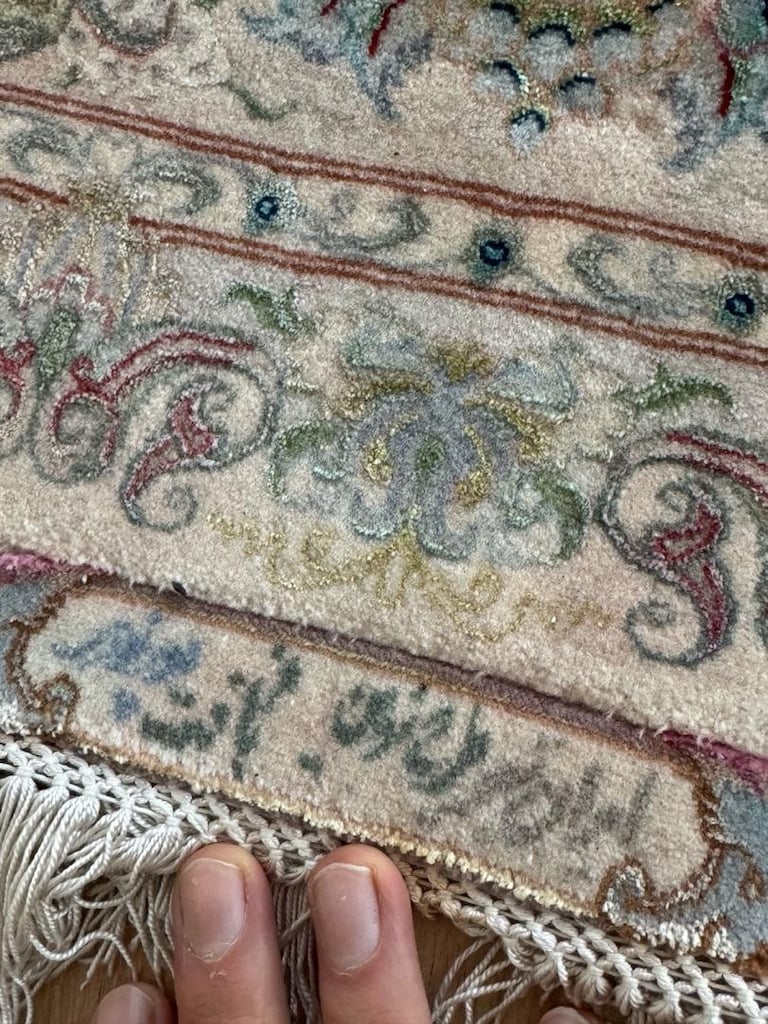 El Dokuması %100 İpek Tebriz Halısı - 3
