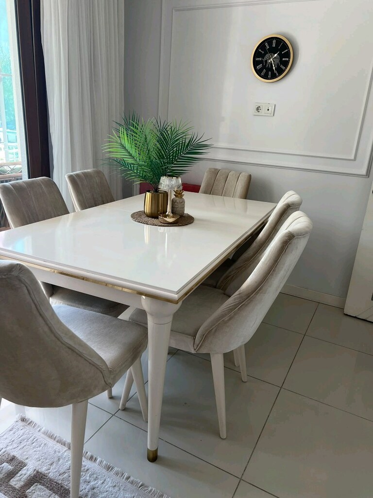 Şık ve Modern Yemek Masası + 6 Sandalye - 3