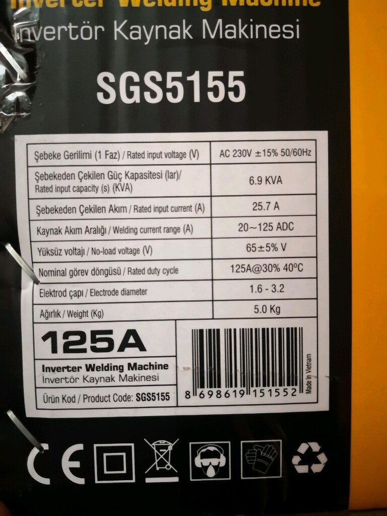Kaynak makinesi sgs - 8