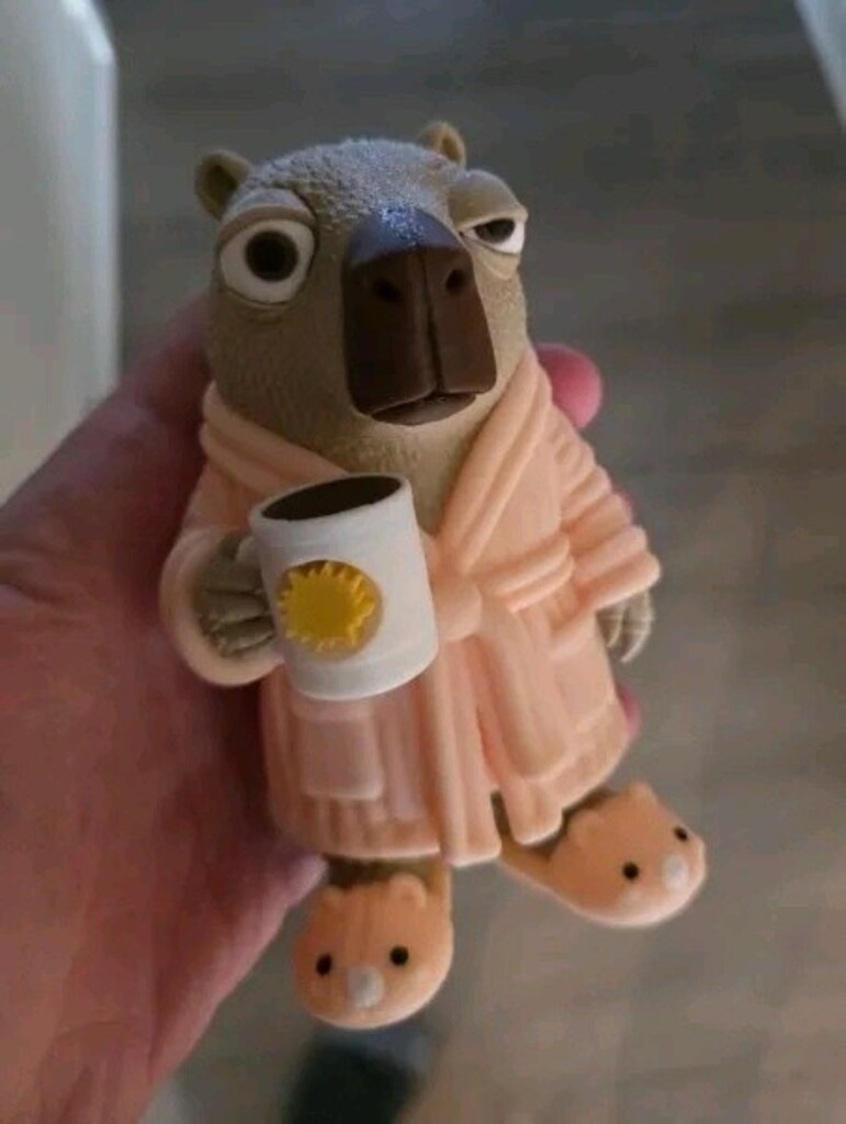 Capybara-ly Awake – 3D Baskı Kapibara Figürü - 7
