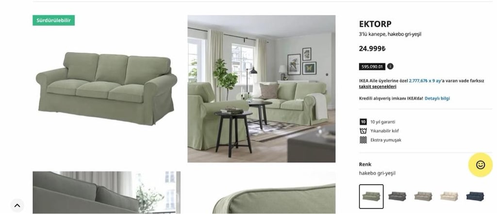 IKEA EKTROP 3lü Koltuk - 5