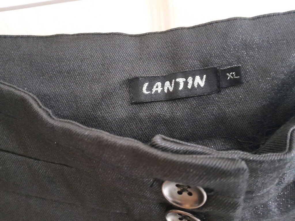 Yeni gibi, XL, siyah isiltili bayan kumas pantolon - 3