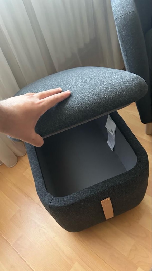 IKEA OSKARSHMAN 2 ADET TEKLİ KOLTUK VE BAZALI PUF LACİVERT - 3