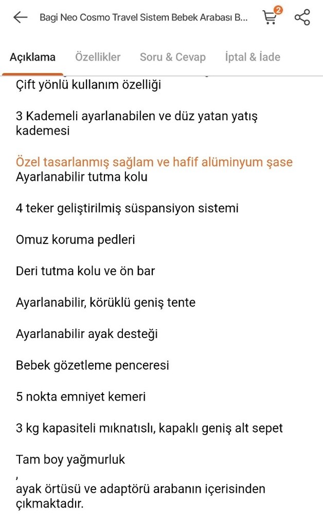 Bagi Neo bebek arabası Hafif tek el çift yön katlanır Anakucağı sistem - 3