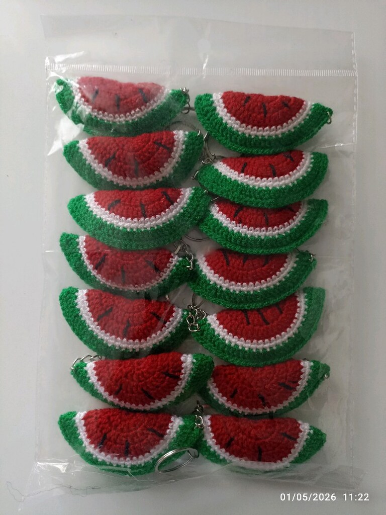 Amigurumi Örme Karpuz Dilimi Anahtarlık - 2