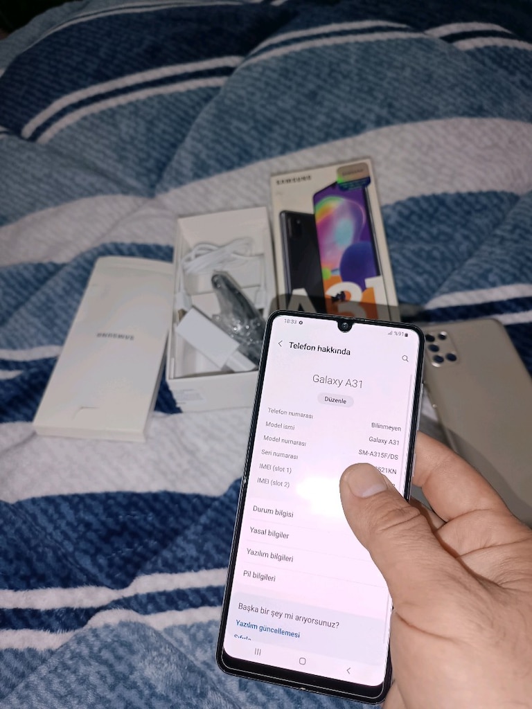 Samsung a31 128gb hafıza 4gb ram yurtiçi cihazı ciftsimli orjinal - 7