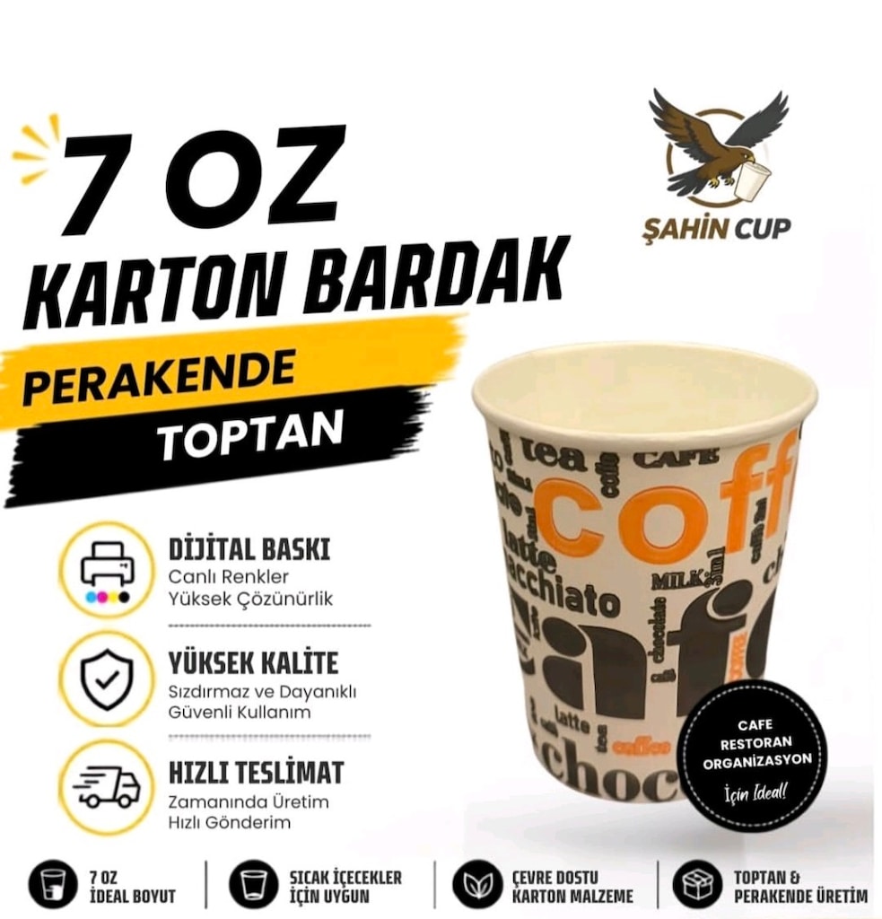 Kaliteli 3000 Adet 7 Oz 180&190 gram Karton Bardak - 5