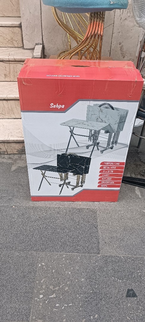 Sıfır mağazadan damperli camlı MDF 4lü çanta sehpa - 2