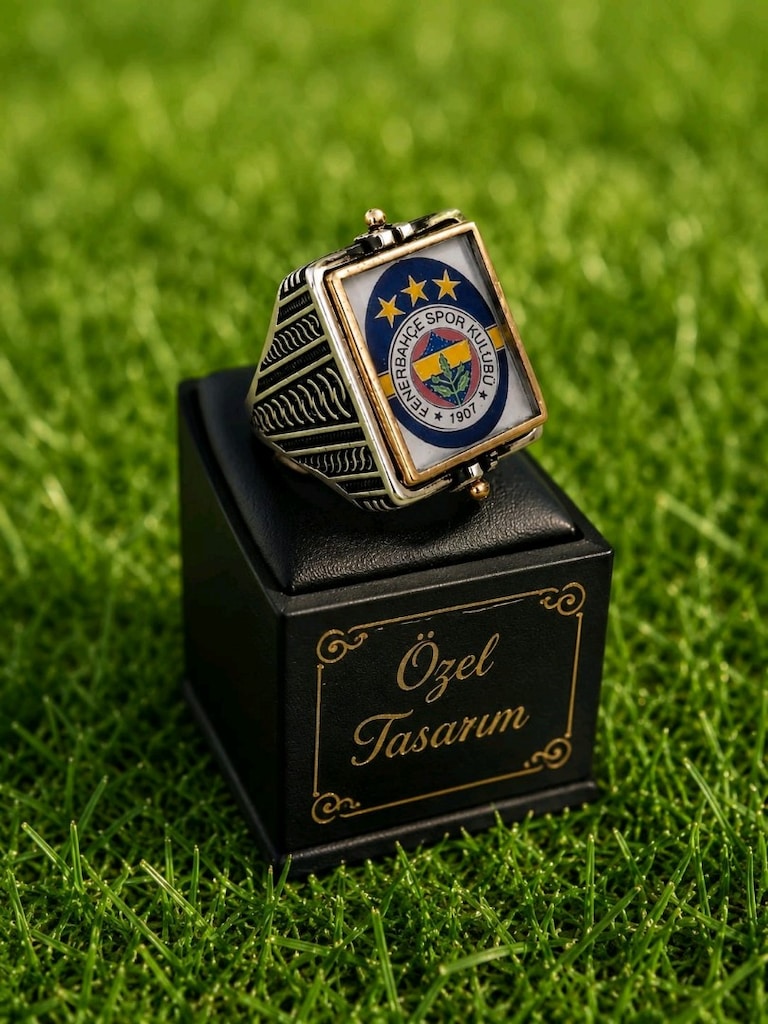 925 Ayar Fenerbahçe Gümüş Yüzük - 9