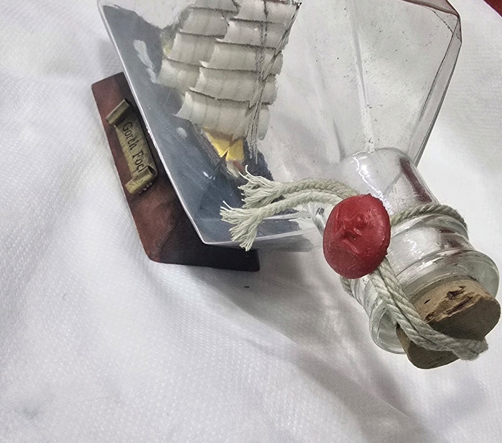 Corch Fock Cam Şişe İcinde Yelkenli Femi Maketi Alman Etitim Gemisi - 6