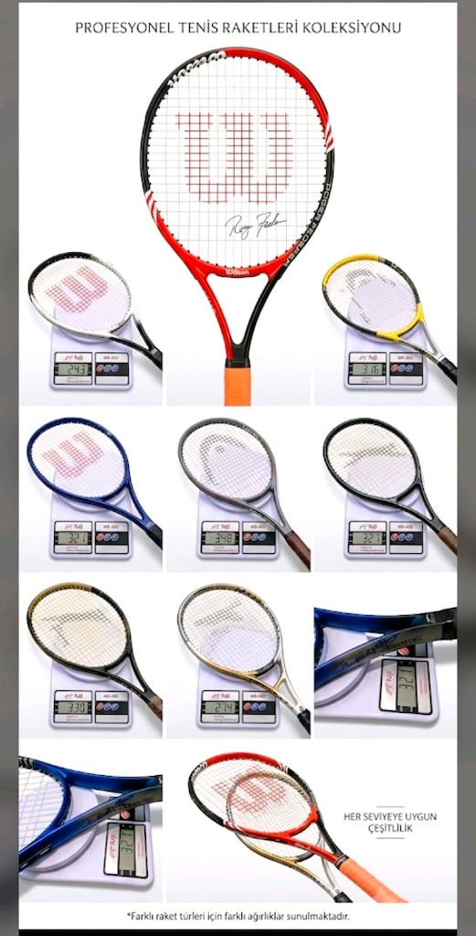 Çeşitli tenis raketleri - 19