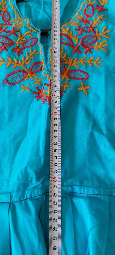 ELBISE SİFİR SANDİKTAN TURKUAZ MAVİ POPLIN TERZI ISI 38 BEDEN UYGUN - 6