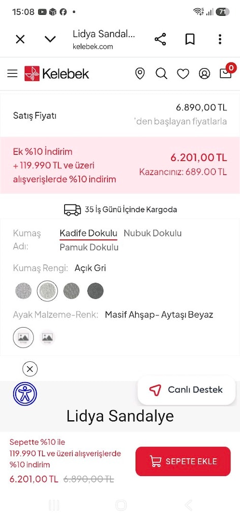 kelebek mobilya lidya sandalye - 7