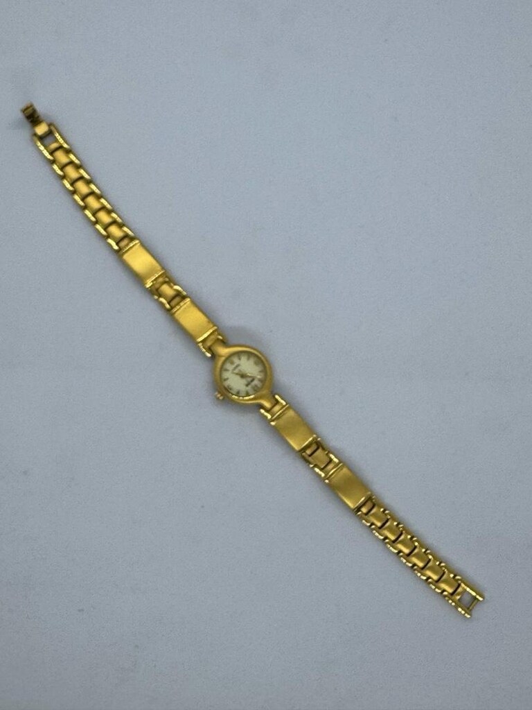 Wesse Safir Cam Altın Sarısı Vintage Kadın Kol Saati - 6