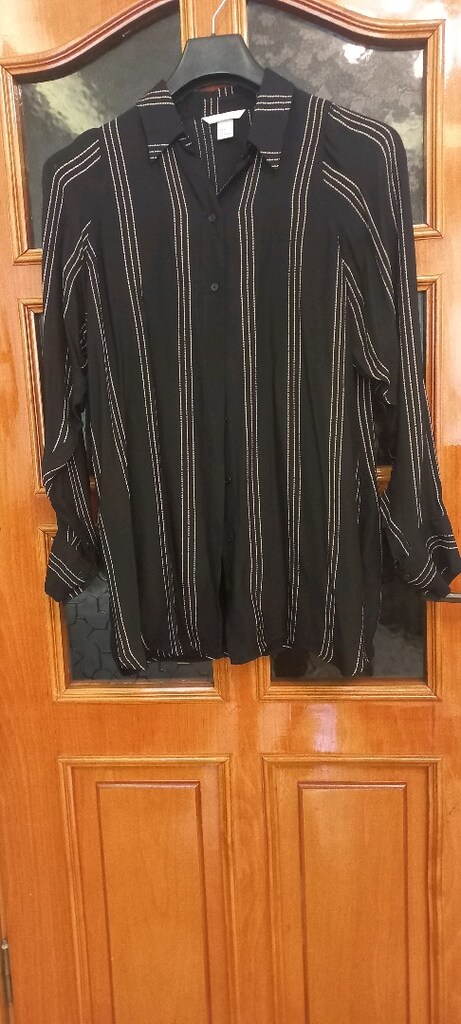 h&m oversize siyah çizgili yepyeni gomlek - 8