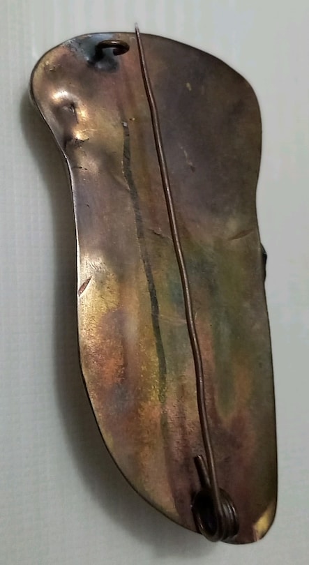Lületaşından antika bronz kadın broş - 2