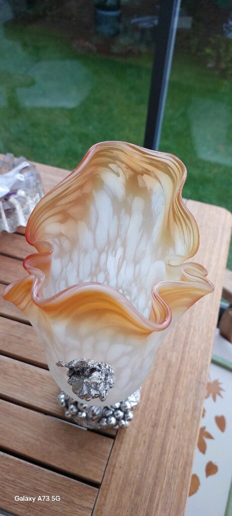 Murano Tarzı Sanat Camı Büyük Dekoratif Vazo İtalyan Stil Sanat Cam - 6