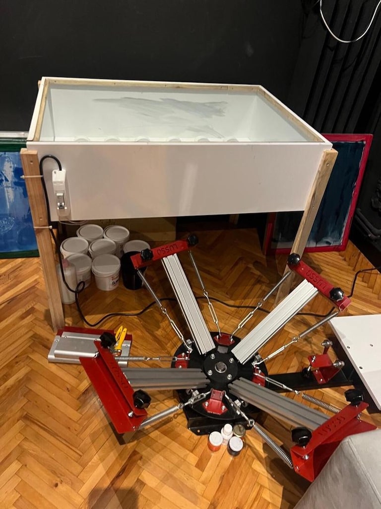 serigrafi makinesi ve tüm ekipmanları