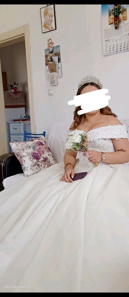 ÖZEL DİKİM PRENSES MODEL KAYIK YAKA GELİNLİK - 2