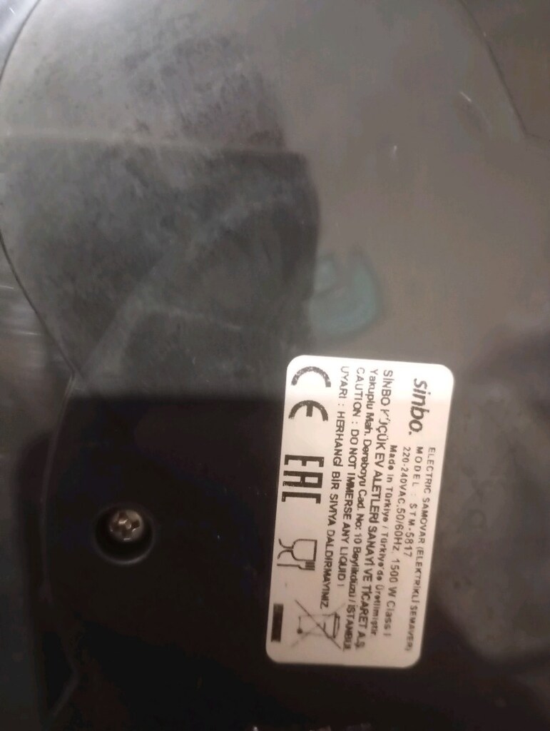 Yedek Parçalık / Arızalı Sinbo STM-5817 Elektrikli Semaver Gövdesi" - 2