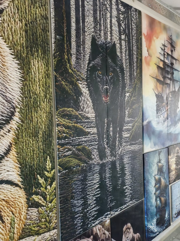 3D 3BOYUTLU KABARTMALI YAĞLI BOYA DOKULU NAKIŞ GÖRÜNÜMLÜ TABLOLAR - 17
