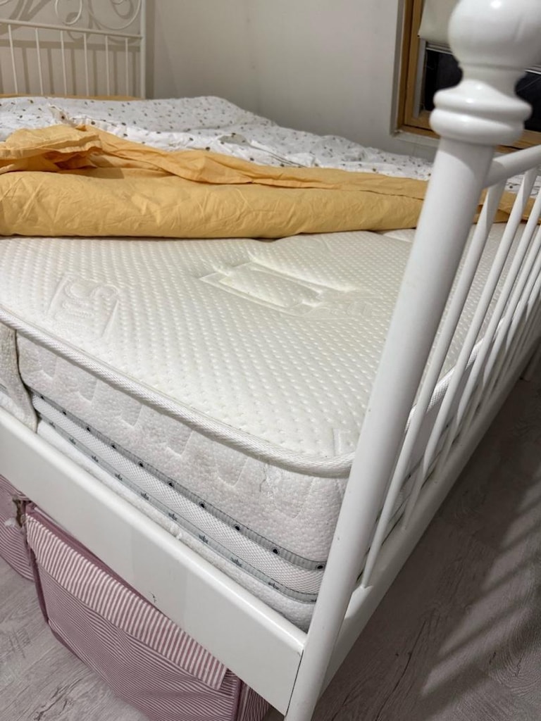160x200 Ferforje Tarzı Beyaz Metal Karyola + Ortopedik Yatak - 2