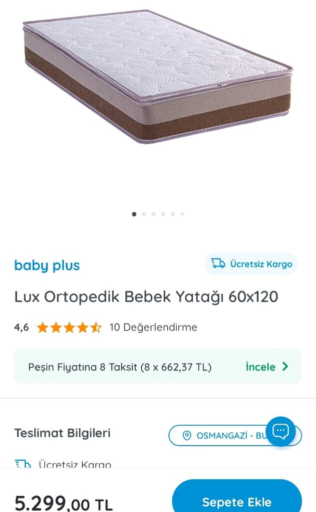 Baby Plus Lux Ortopedik Bebek Yatağı 60x120 - 6