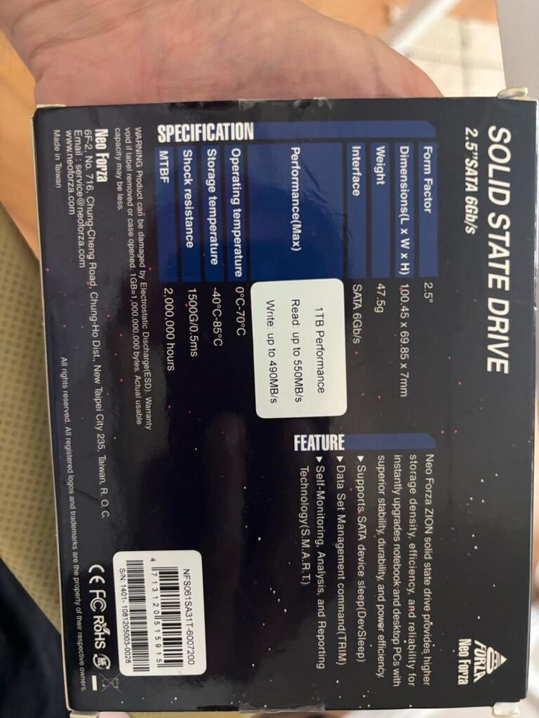 1TB 2,5” NeoForza SATA 6Gbs NeoForza Solid State Drive - 2