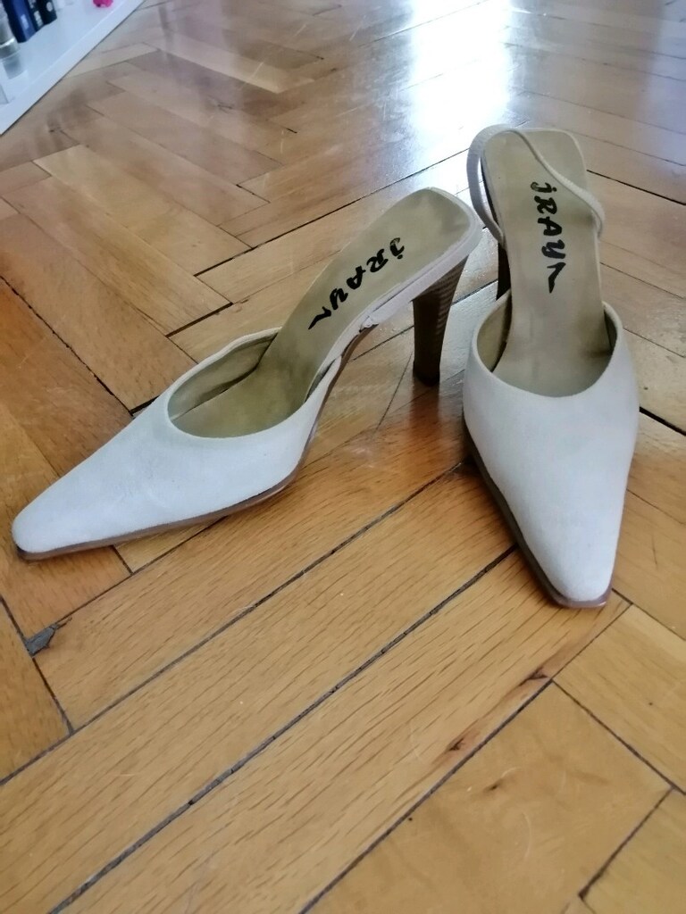 Krem Rengi Süet Stiletto - 2