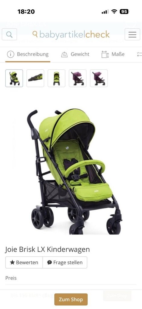 joie brisk mor baston bebek arabası - 3